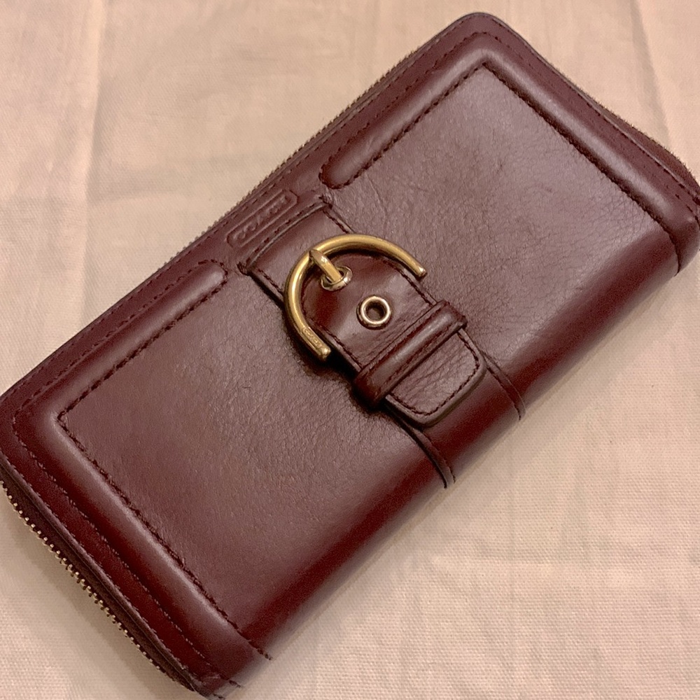 Coach burgundy leather wallet